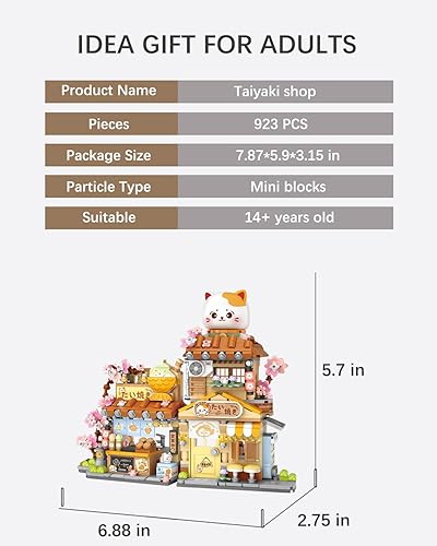 Miniatura 9 de LUOGFYNI Japanese Street View Izakaya Shop Building Blocks Set, Japanese Theme Store Simulation Architecture Creative Model, Mini Bricks