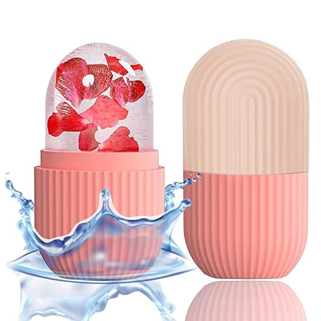 GUBB Ice Roller for Face,Eyes & Neck | Face Ice Roller, Ice Roller for Face Massager, Reusable Silicone Facial Ice Roller For Glowing & Tighten Skin (Pink) - Image 2 thumbnail