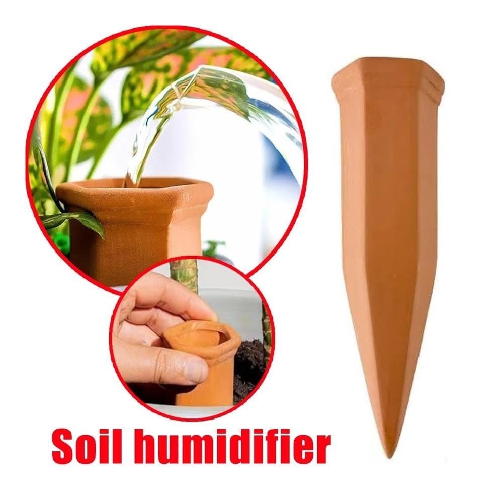 Piquets d'arrosage Automatique en Terre Cuite for Plantes en Pot(4pc)