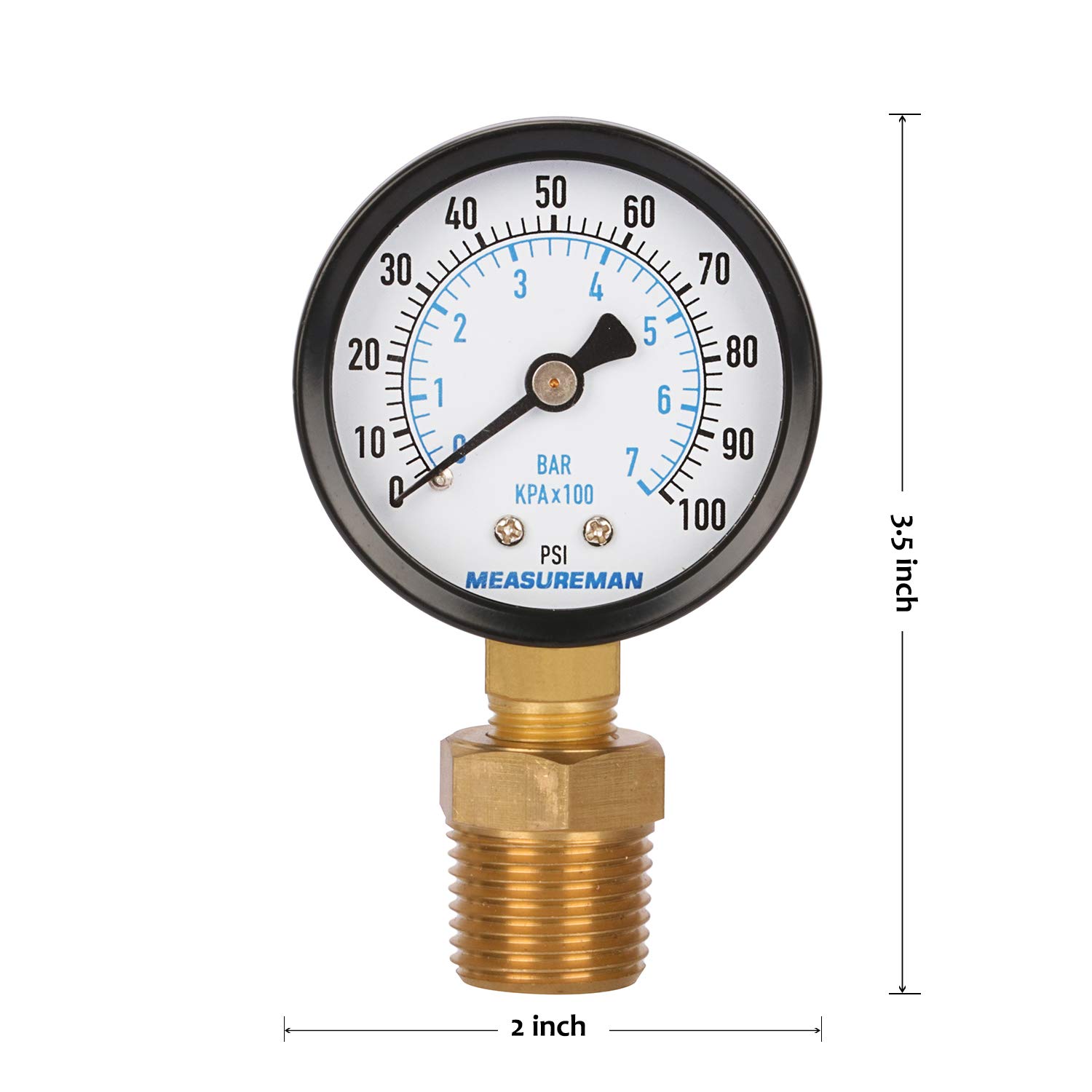 Measureman Pressure Gauge - 0-100psi -8