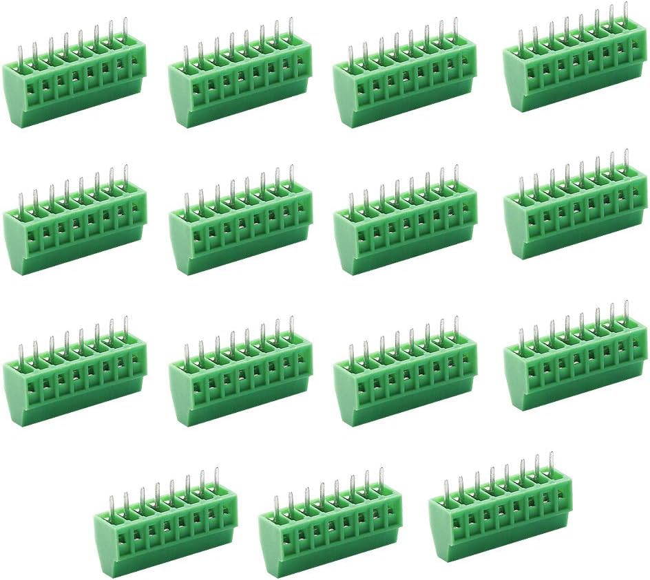 IDUINO 15PCS G/KF128 8 Pin 2.54mm Pitch PCB Screw Terminal Block Connector 150V 6A PCB Mount Screw Terminal Block Connector (Green)-image-31