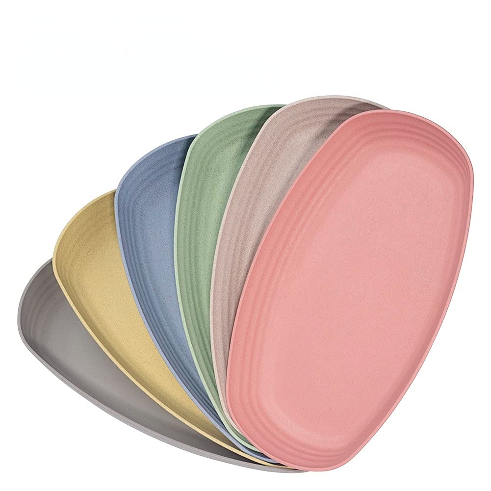 Large Dinner Plates, 11 Inch 6 Color Family Plates Set of 6, Dishwasher and Microwave Safe, Unbreakable and Lightweight, Healthy for Kids (11 inch)