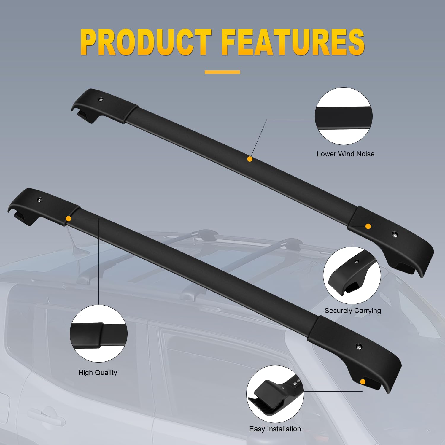 Aluminum Crossbars 2006 Jeep Liberty Roof Rack Cross Bars OCPTY