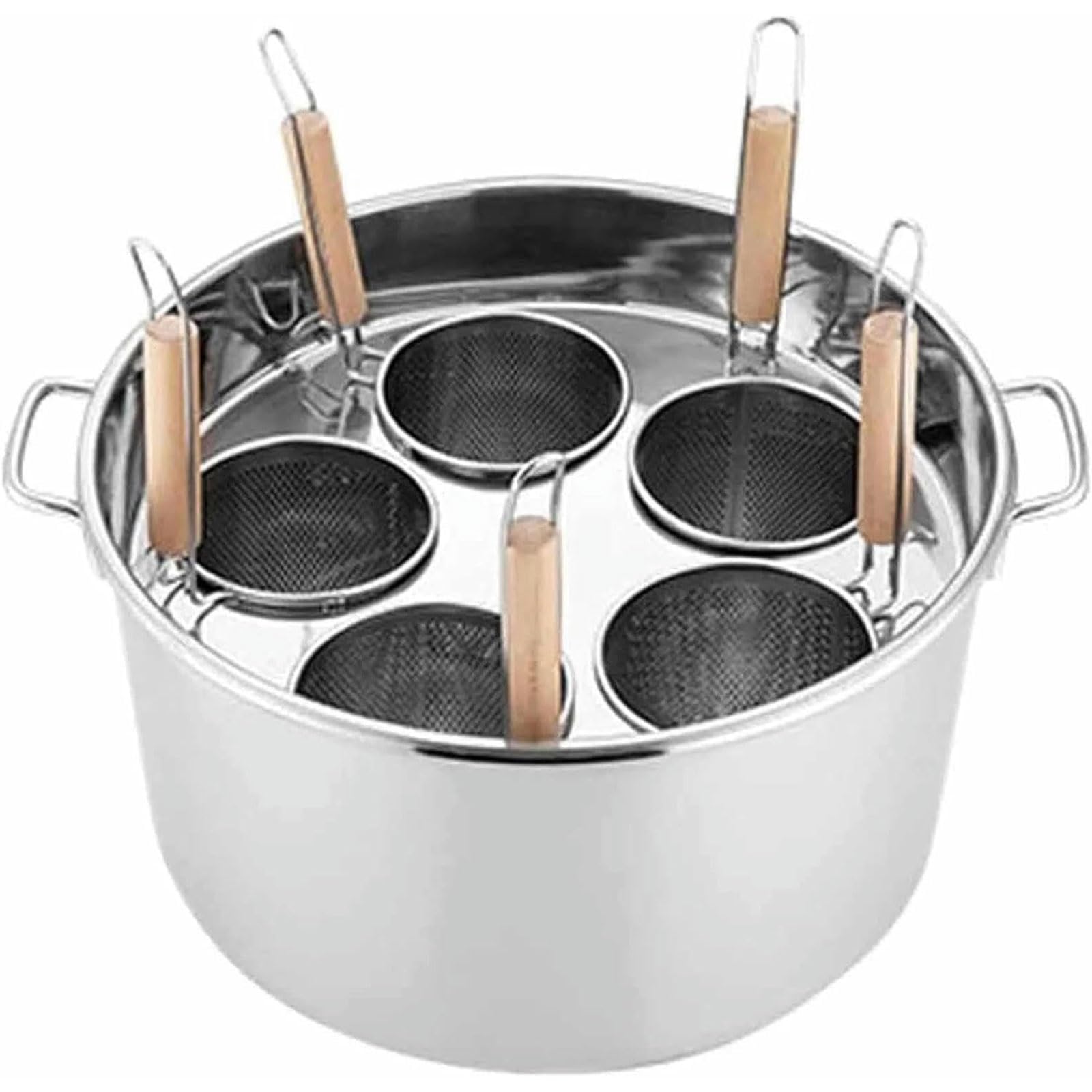 Eiwitany Multi-Hole Noodle Boiler, Pasta Cooker Stock Pot with Detachable Strainer Insert Baskets and Lid, Steamer Cookware for Home Kitchen and Restaurant (5)