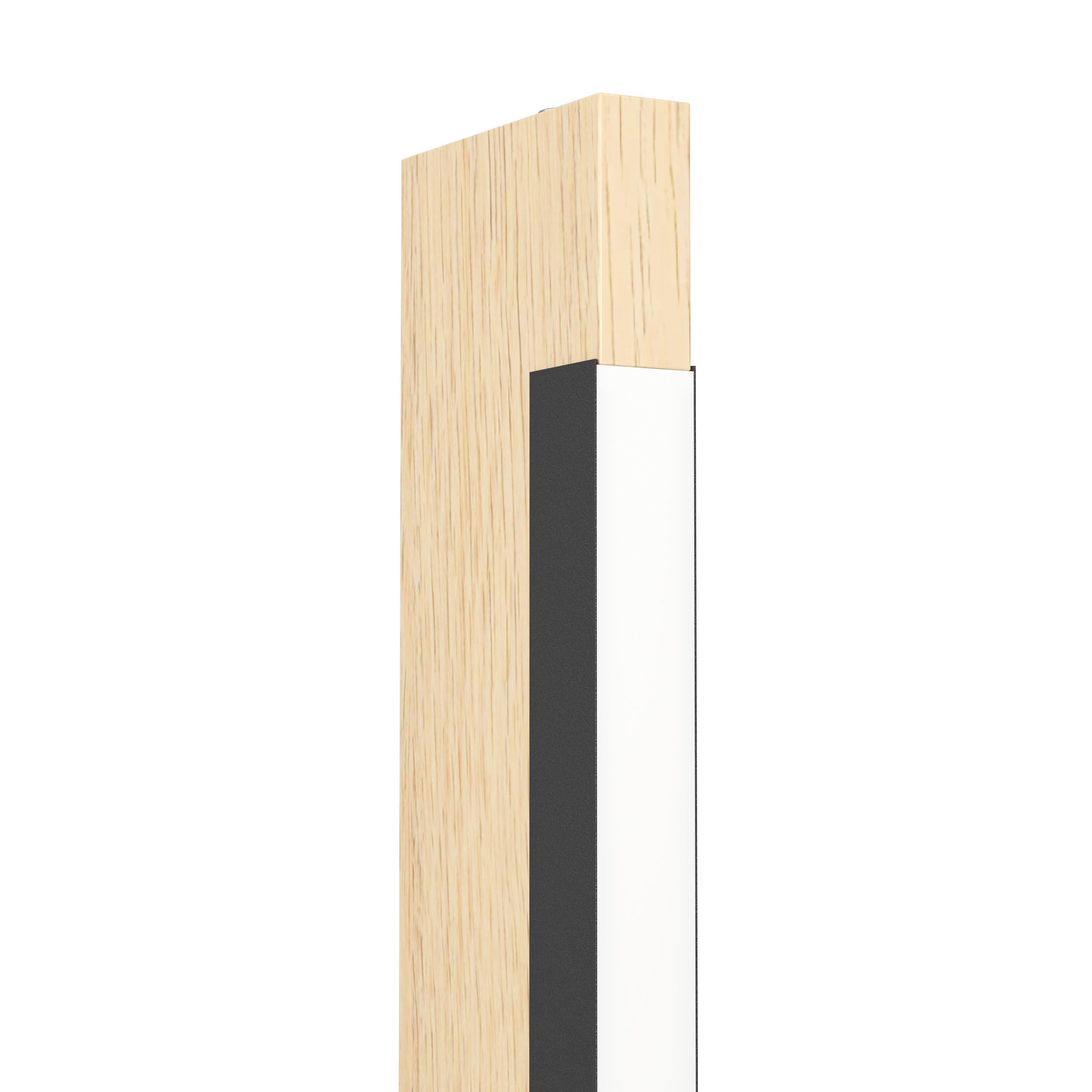 Eglo Lámpara de mesa LED Camacho, lámpara de mesa de 1 luz regulable | lámpara de noche de acero, madera y plástico, lámpara para salón en negro, natural, blanco, lámpara con regulador táctil