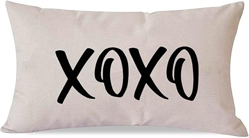 Miniatura 6 de Fundas de almohada decorativas de 12 x 20 pulgadas de algodón y lino con estampado de leopardo XOXO para el día de San Valentín para el sofá el día