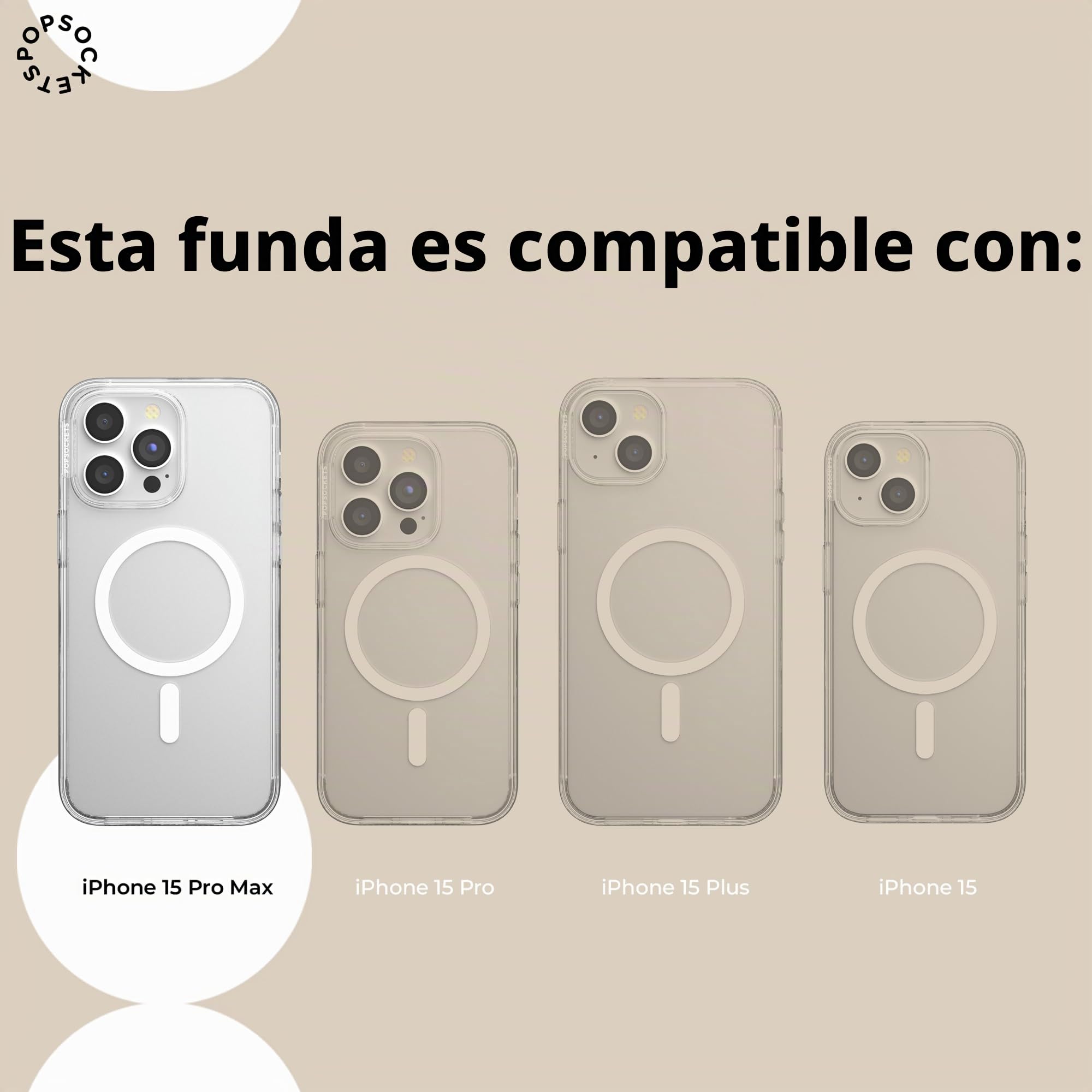PopSockets: PopCase PlantCore para MagSafe - Funda a Base de Plantas para iPhone 15 Pro MAX con PopGrip Compatible con MagSafe - Soporte y Agarre para Teléfono con Top Intercambiable - Aura