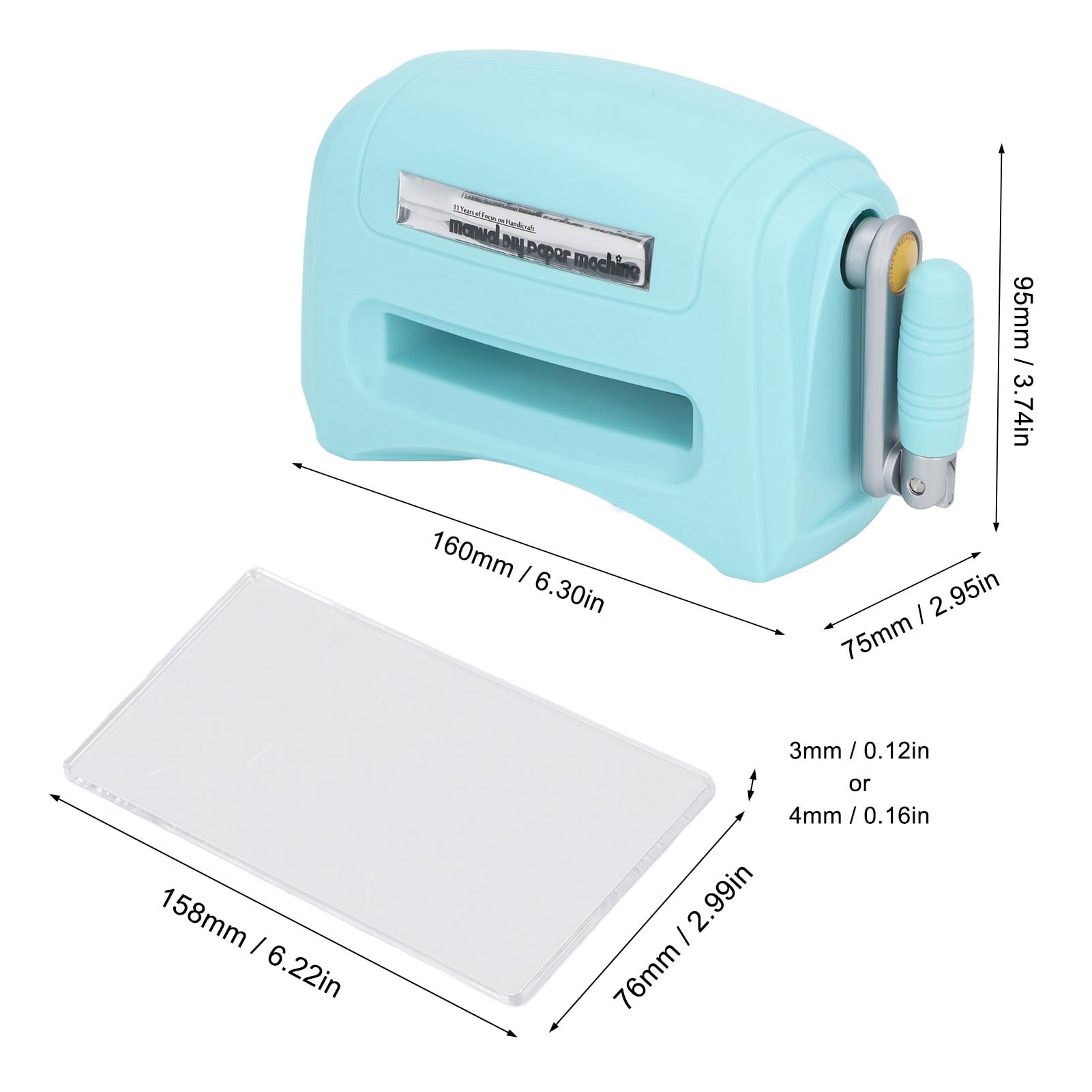 Fustellatrice Manuale per Goffratura Macchina per Goffratura a Manovella Portatile Mini Fustellatrice per Realizzare Biglietti, Inviti, Album, attività Artistiche Fai-da-te