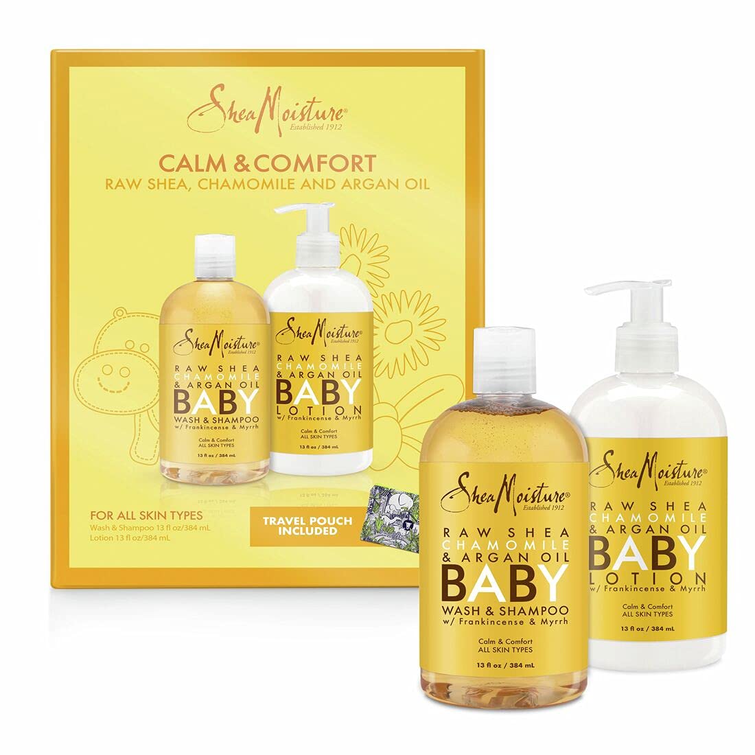 SHEA MOISTURE SheaMoisture Baby Gift Set Gift Sets Perfect For New Moms Raw  Chamomile Argan Oil Sulfate Free, 13 Fl Oz (Pack of 2)