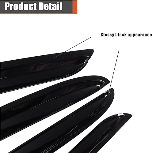 Miniatura 4 de labwork Viseras de ventana de protección solar y lluvia, deflector de ventilación de viento, acrílico negro, repuesto para SRT 2011 2012 2013 2014