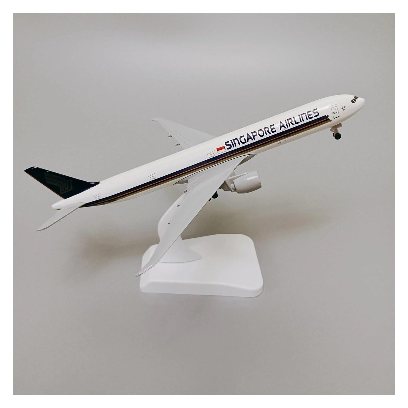 Maßstabsgetreues Flugzeug, 20 cm, 1/400, für Singapore Airlines Boeing 777, Flugzeugmodell, Druckguss-Legierungsmetall, Flugzeugmodell, Party-Geschenke, geeignet für die Ausstellung
