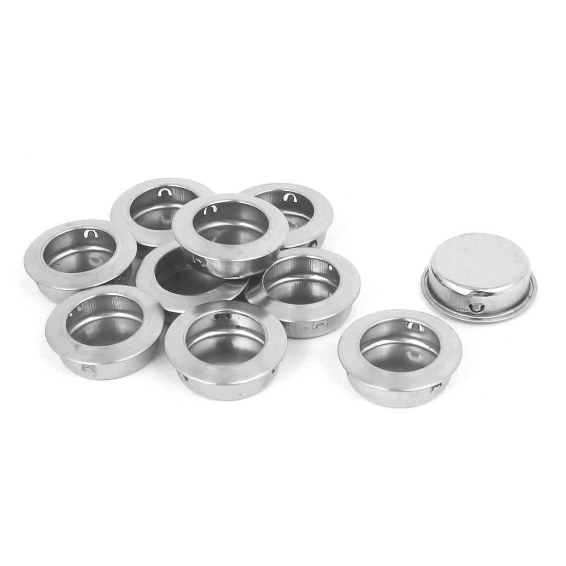 Uxcell Silver Sourcingmap Drawer 35Mm Diameter 304 Stainless Steel Recessed Round Flush Pull Handle 10Pcs