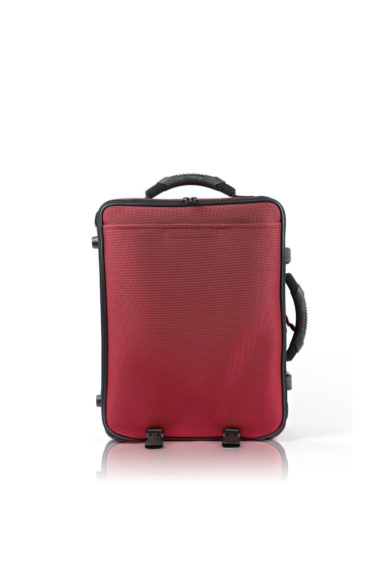 BAM TREKKING 2 BBA CLARINETS CASE Klarinetten Koffer für Böhm Klarinettensatz, Rot, Cordura, Gig Bag mit Rucksack, Fächer für Zubehör, Reißverschlüsse