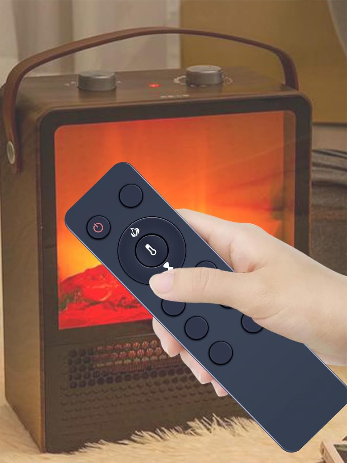 電気温風機　DFI-5010-01 Duraflame 3D Black Infrared Electric Fireplace Stove with Remote