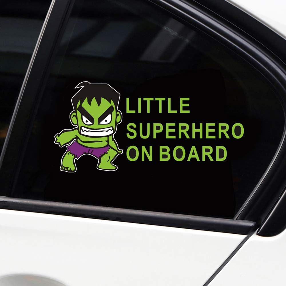 Hulk Baby On Board Stickers Funny Batman/DC Comics Reflective Car Stickers, Kids Window Decals for Vehicles, Vinyl Window Sticker for Car, Truck or Laptop (Type D 2310cm)