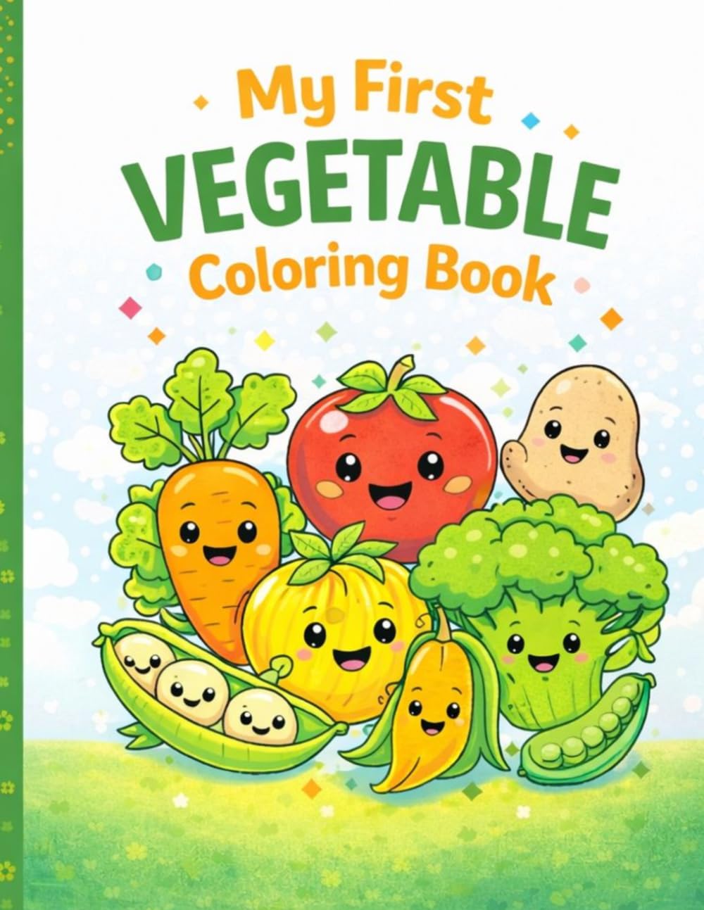My First VEGETABLE Coloring Book: 30 Cute & Easy Vegetables for Kids Ages 3-6