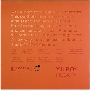 Legion Yupo Synthetic Paper Pad - 7" x 7", Bright White, 10 Sheets