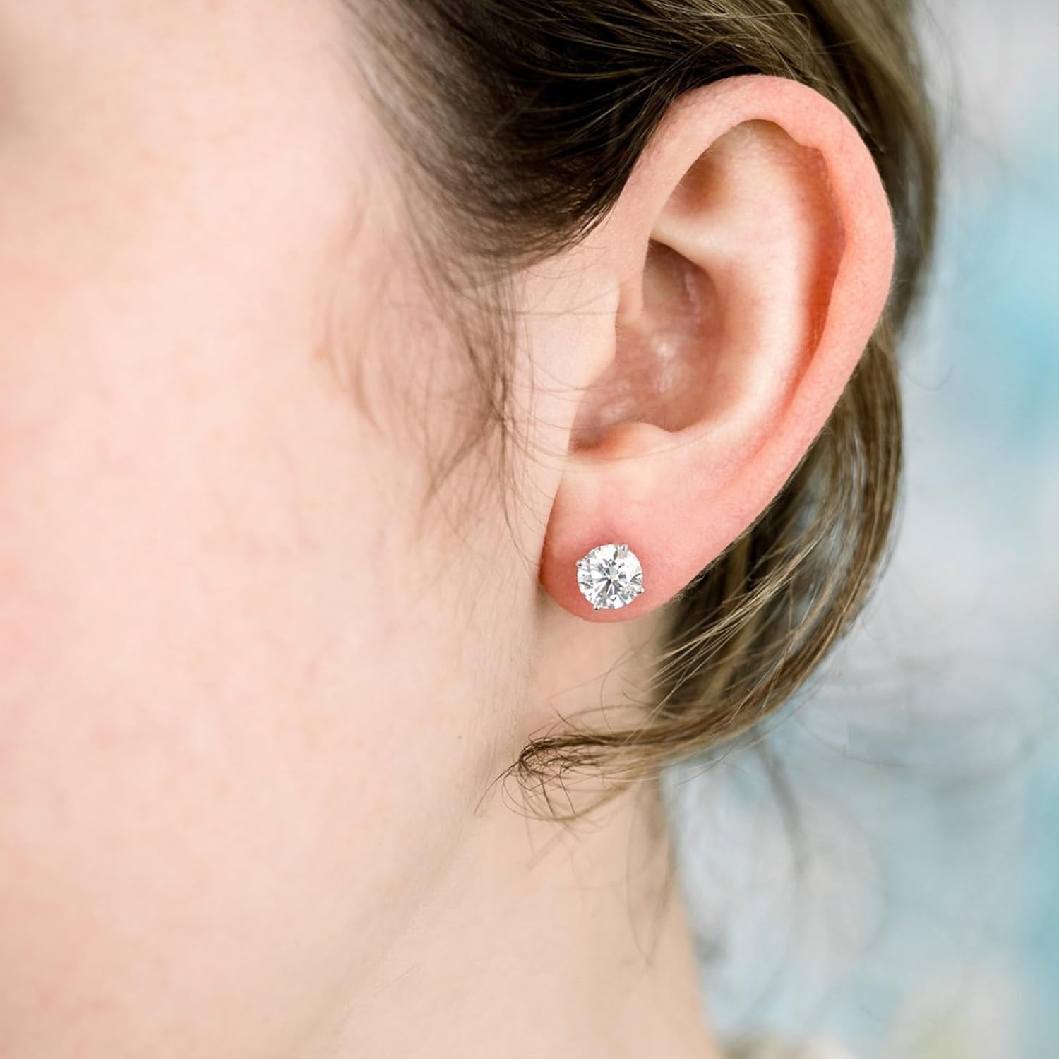 5 Pairs Cubic Zirconia Sterling Silver Stud Earrings for Women,14K Small Gold Plated Tiny Stud Earrings Set for Multiple Piercing Cartilage Hypoallergenic Earrings For Men - Image 6