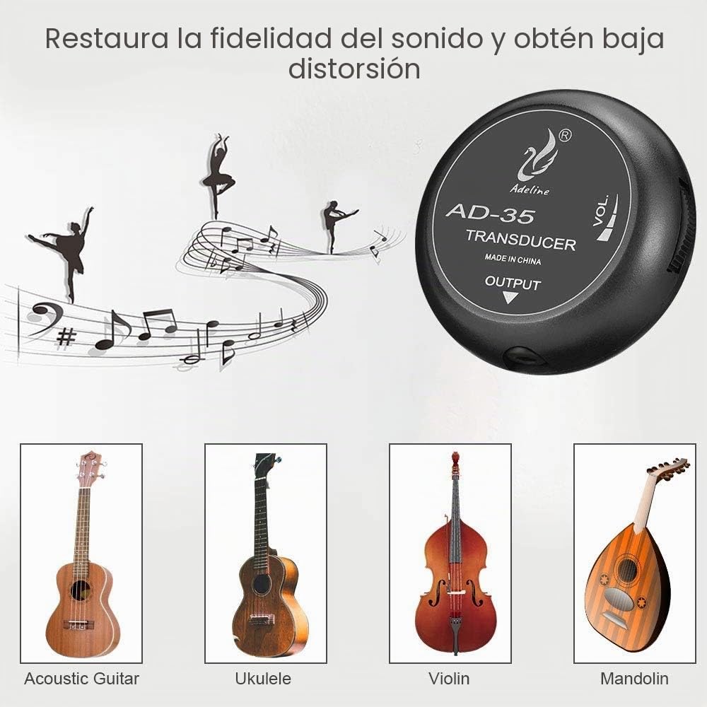 OTraki Guitarra Piezo Pickup, Pastillas Fonocaptoras para Instrumentos de Cuerda, Transductor Clásica para Guitarra Ukulele Violín Viola Violonchelo Banjo Contacto Micrófono Pickup/Volumen