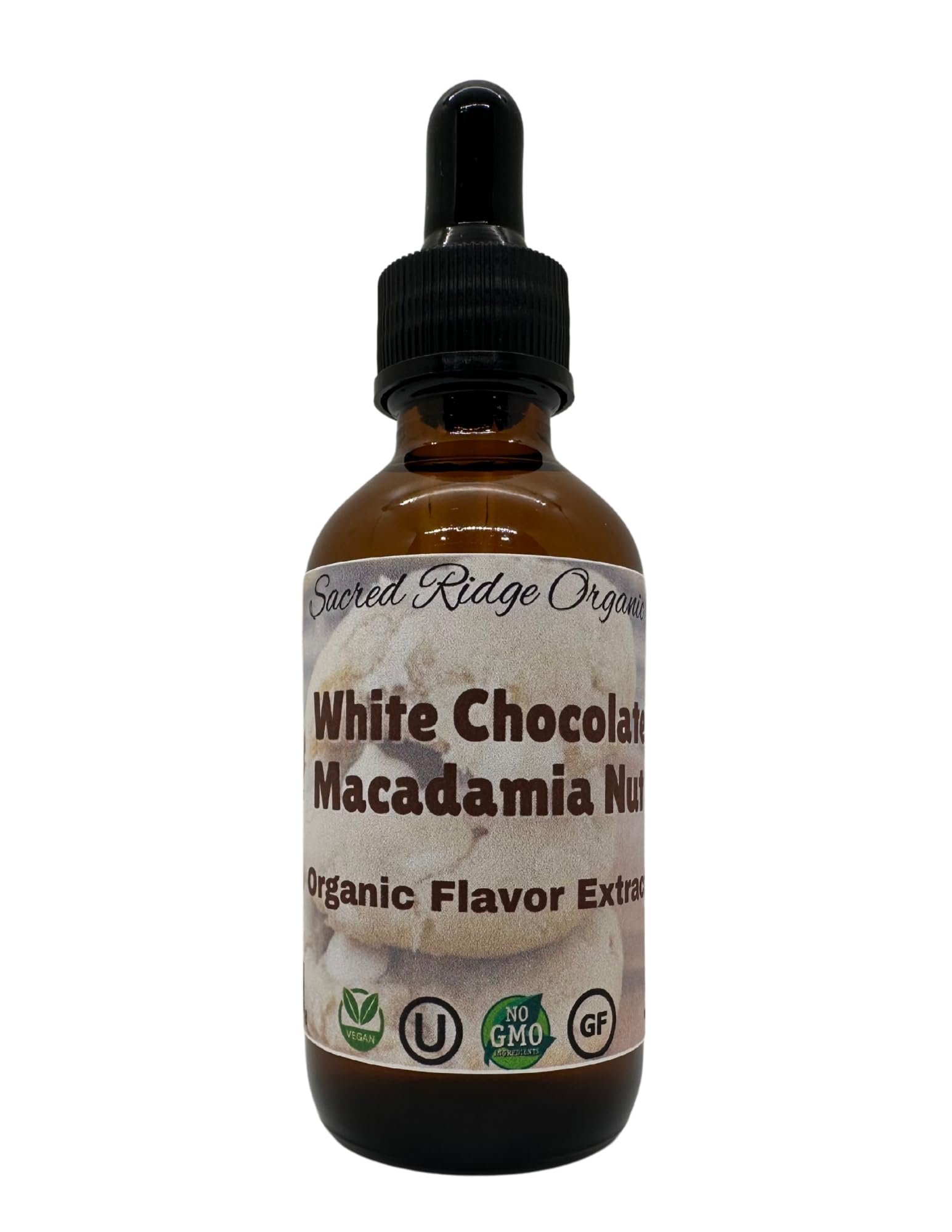 White Chocolate Macadamia Nut Organic Flavor Extract 2 oz for Baking, Ice Cream, Lip Balm, Coffee Drinks, Tea, Water, Sugar Free, Food Grade, Natural