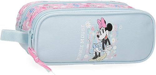 Disney Minnie Happy Estuche Escolar, Estuche infafntil, Fabricado en Poliéster, Triple Compartimento para Mejorar la organización, Tamaño Ideal para llevarlo en la Mochila, con asa Lateral.