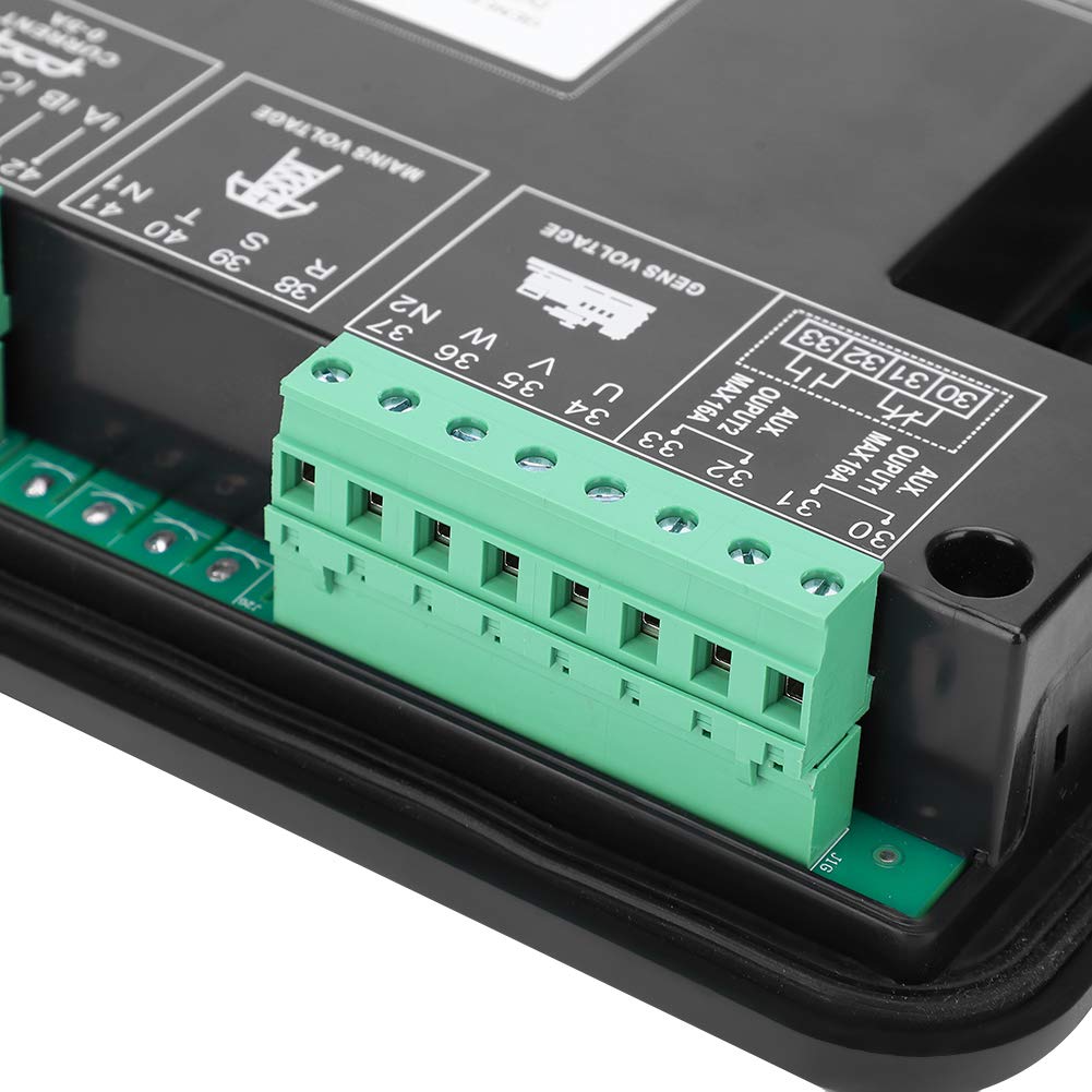 Wakects Contrôleur de Groupe électrogène Module de Commande de Générateur en Plastique DC90D pour MKII 500 à 4500 Tr/min AC80 à 360 V Affichage Multilingue Démarrage Automatique Arrêt pour les