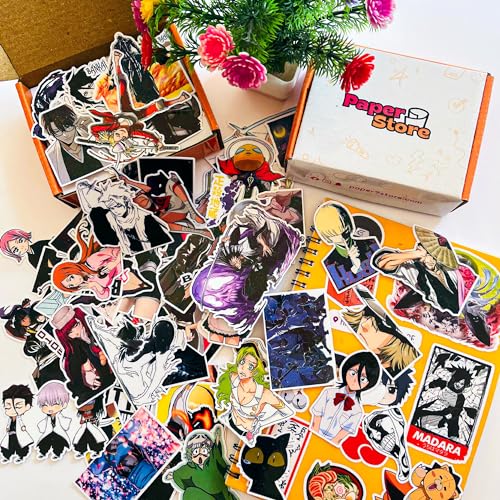 Image of Paper9store Pack of 75+ Bleach Stickers for Laptop, Phone Case, Guitar, Bike, Pc, Scrapbook etc. Waterproof Glossy Laminated Residue Free Anime Stickers