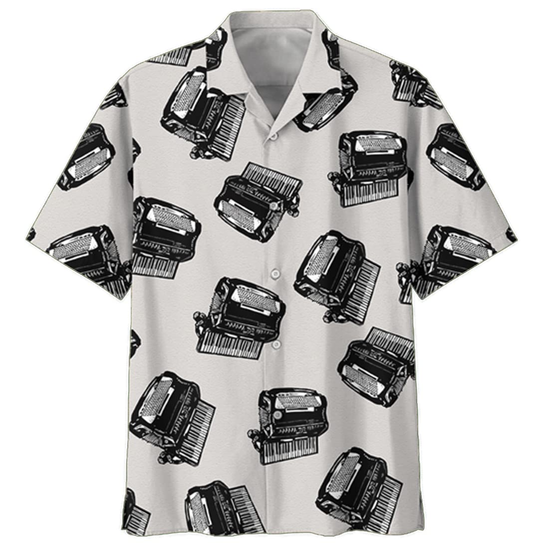 Juzgtsit Men's Accordion-06 Tropical Accordion Hawaiian Shirts For - Summer Accordion Button Hawaiian Shirts Short Sleeve Series 159
