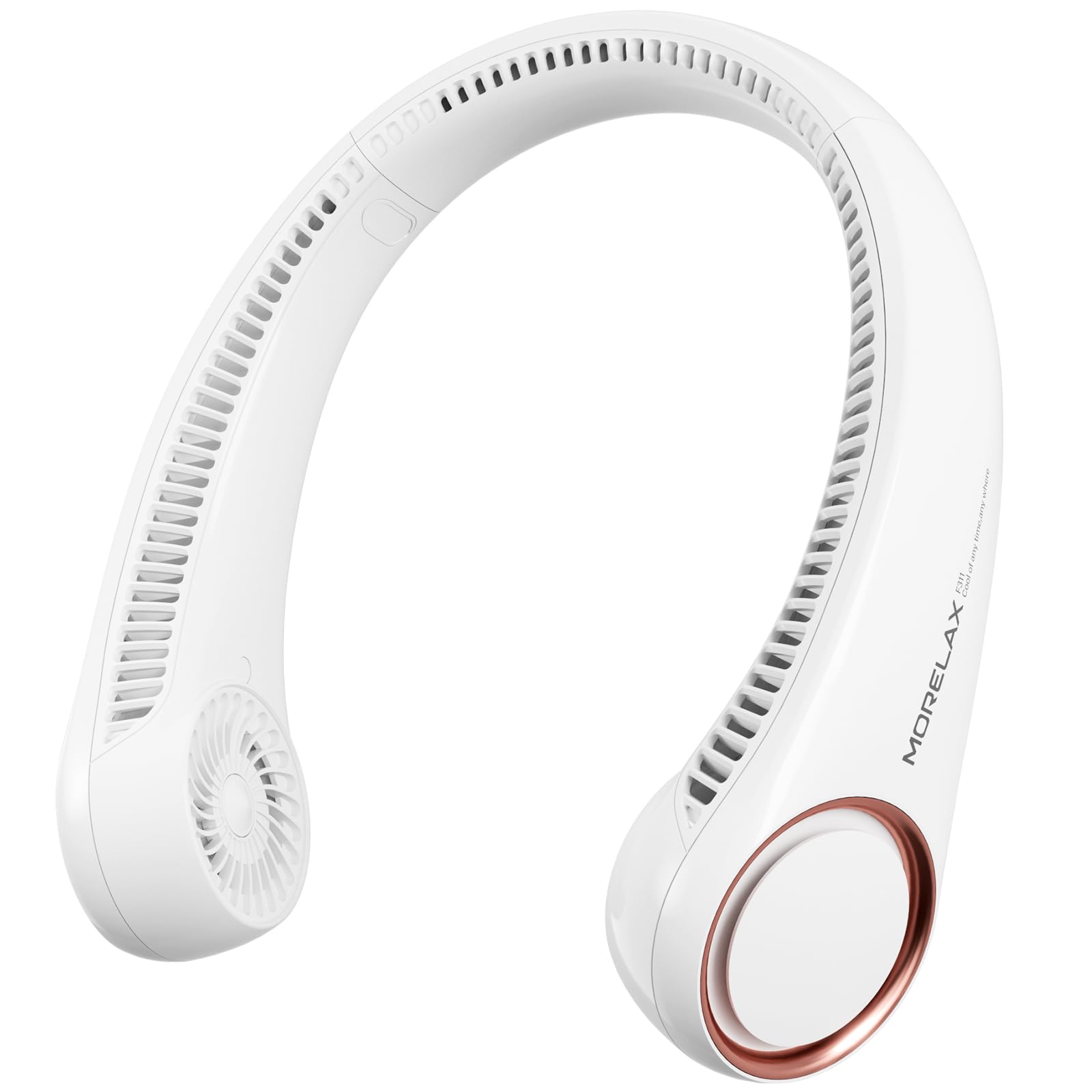 Morelax Ventilatore da Collo Portatile, 4000mAh USB Ricaricabile, Senza Pale Silenzioso, 3 Velocità Regolabili - Ideale per Ufficio, Viaggio, Sport e Attività All'aperto