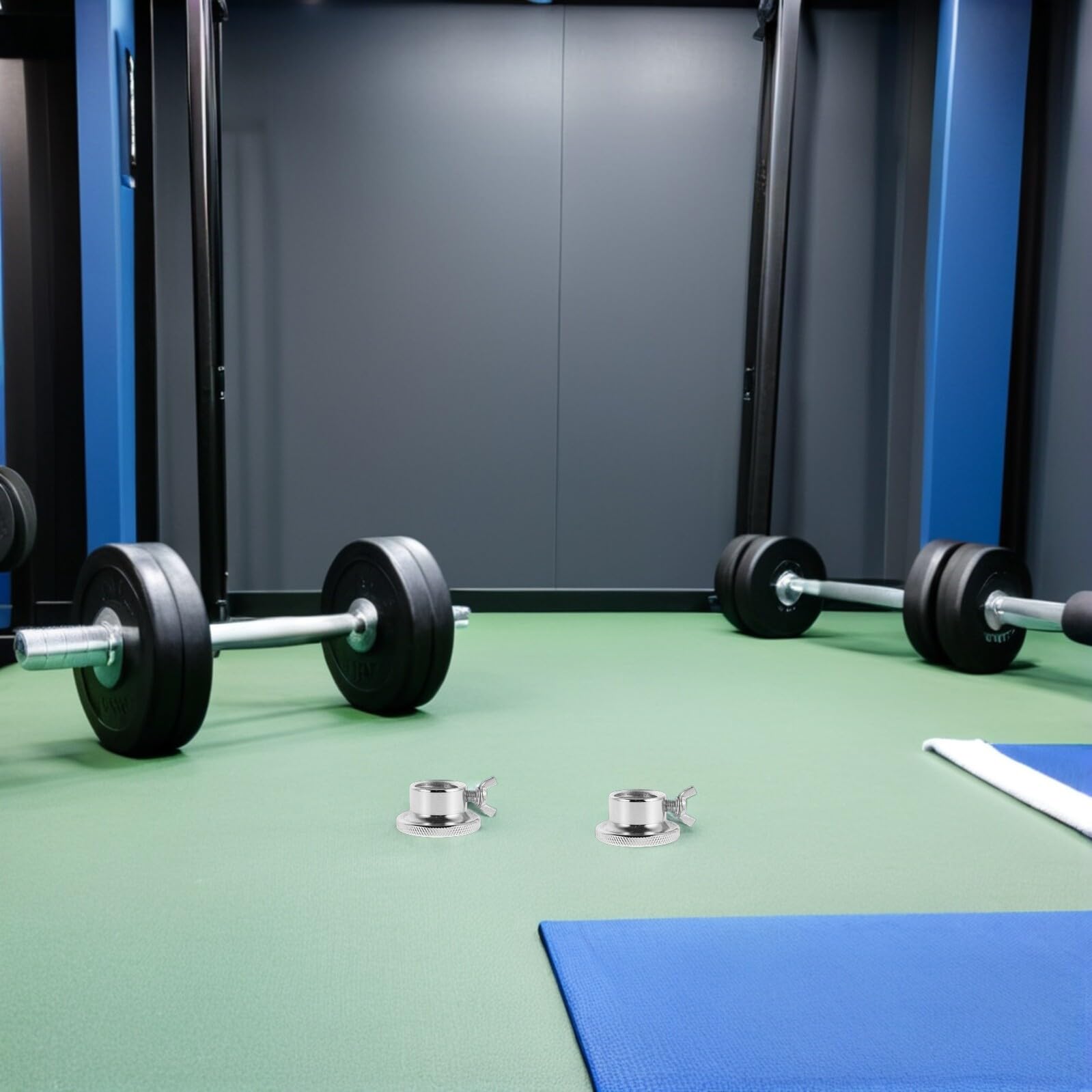 Abrazaderas para Mancuernas de Acero Plata 4piezas Cierre Seguro Que Previene Aflojamiento para Entrenamiento de Fitness y Levantamiento de Pesas