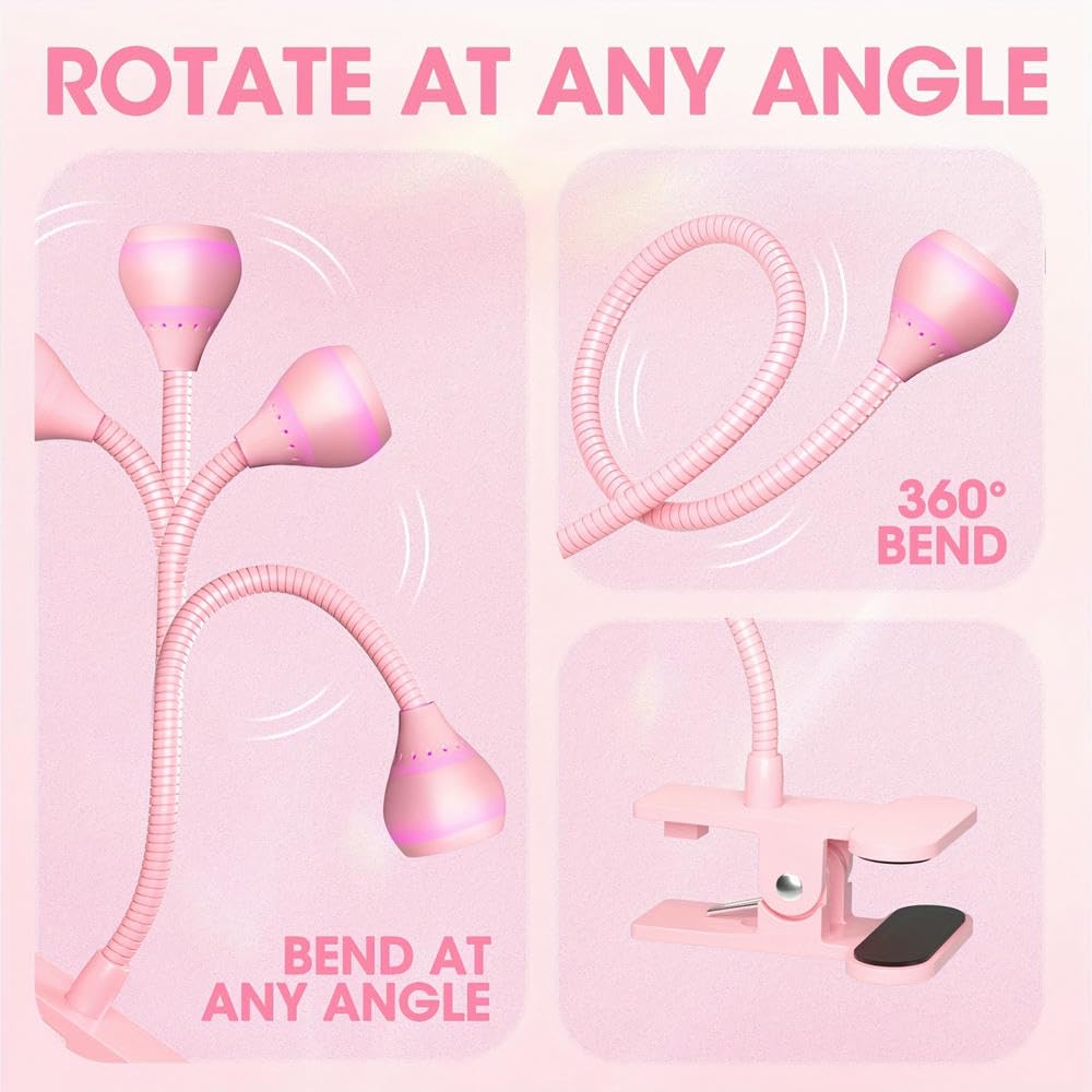 Lampada per Unghie Portatile ZBDZSW Mini UV LED con Collo D'Oca Flessibile e Morsetto - Alimentata Tramite USB, Ideale per la polimerizzazione di Smalto Gel e Resina
