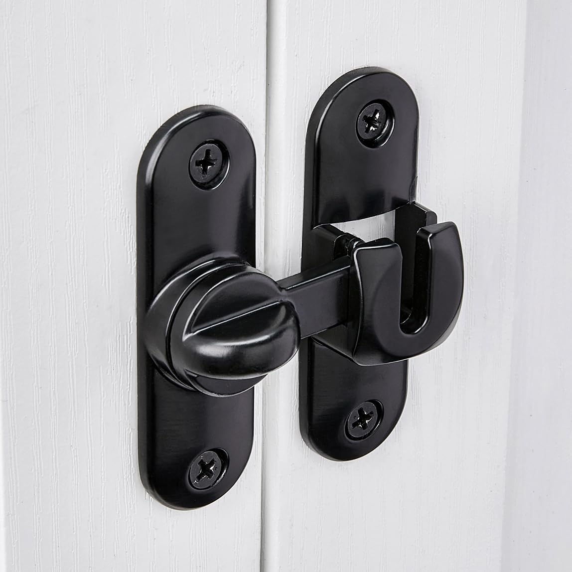 Snapklik.com : 4 Packs Black Barn Door Latches,90/180 Degree Gate Lock ...