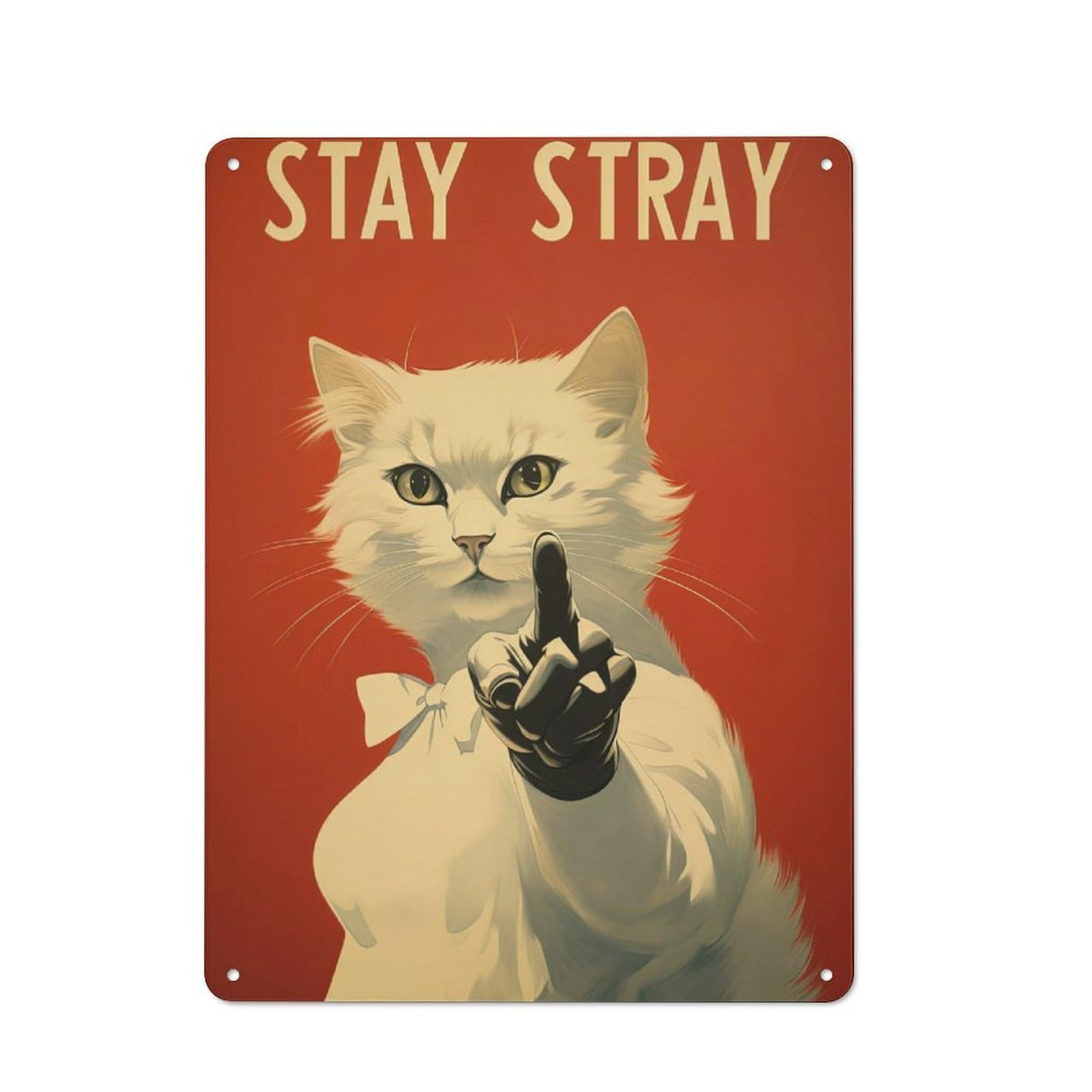 Junmoney Stay Stray Shed Style Metal Wall Decor 40X30cm, Tin Sign For Conservatory, Home Bar Or Utility Room