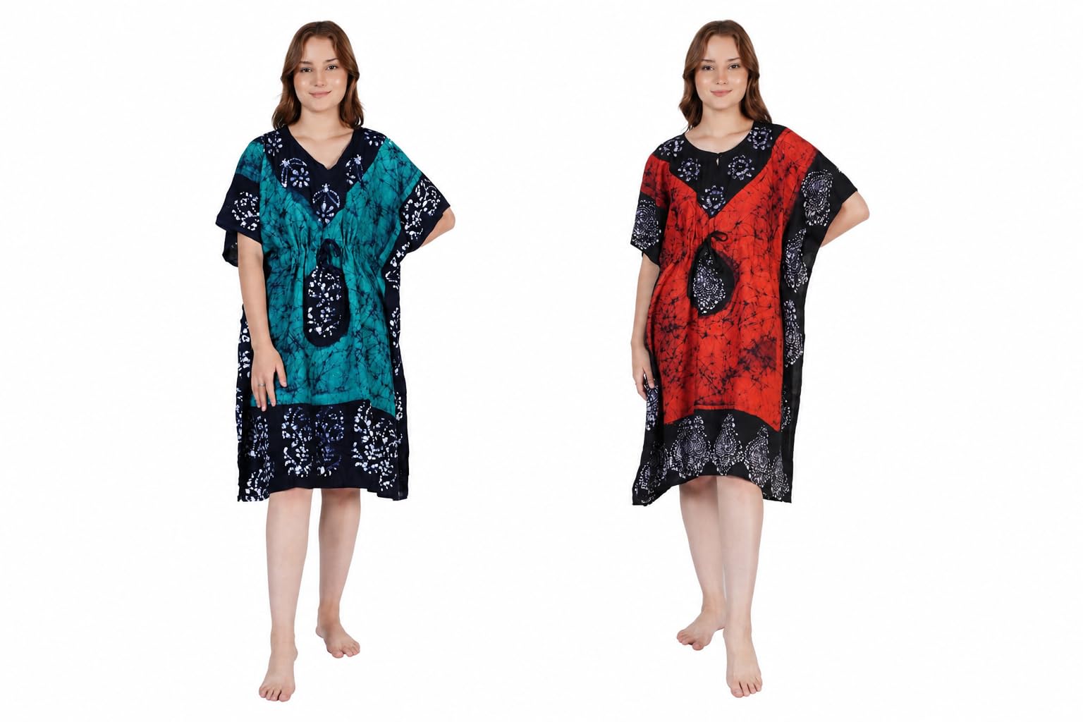 Women's Printed Cotton Short Kaftan Combo Offer, Nighty, Maxi, Nightgown-image-49