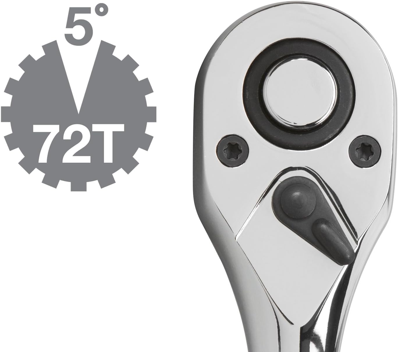 TEKTON 1/2-Inch Drive by 10-Inch Polished Quick Release Ratchet, 72-Tooth Oval Head | 1482