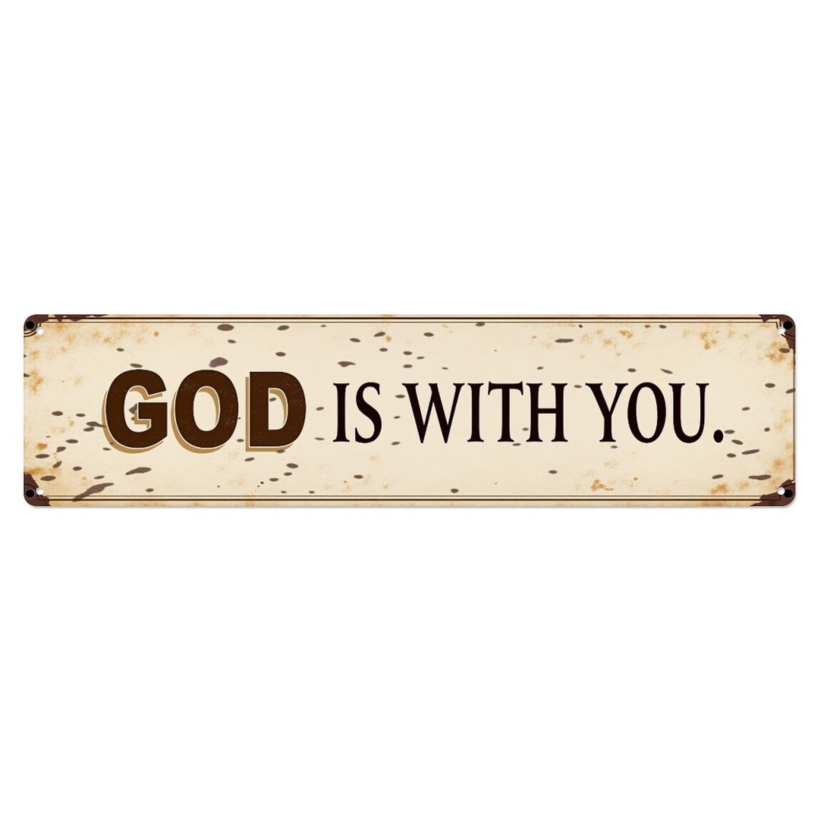 Jdyaojiesheng Vintage God Is With You Tin Sign Retro Metal Wall Decor Metal Poster, Home Bar Garage Farmhouse Cafe Wall Art Decoration 4X16inch