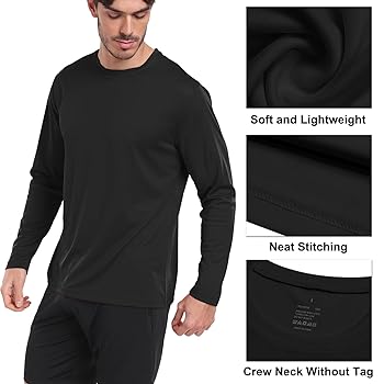 HovSiyla Long Sleeve Shirts for Men Moisture Wicking Mens