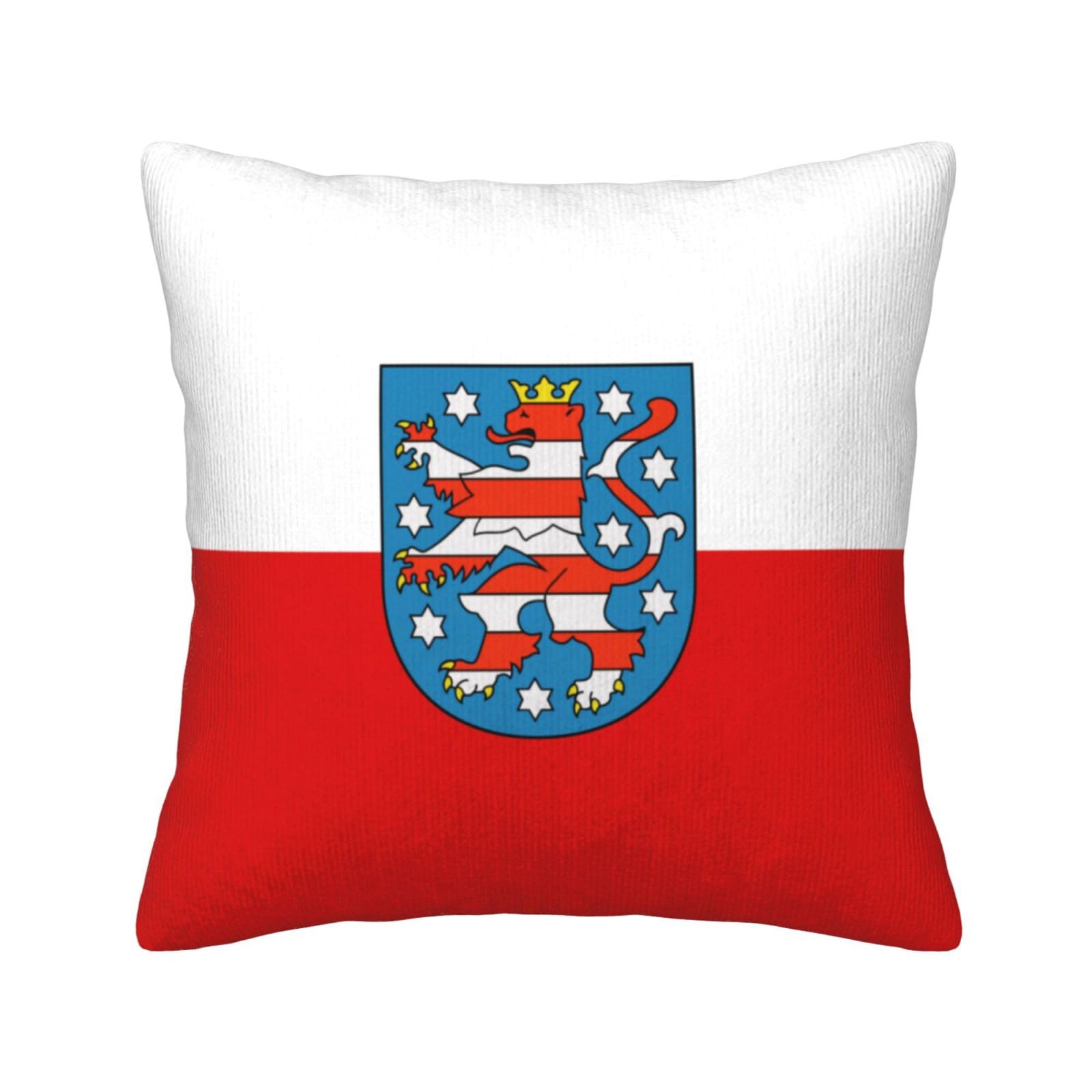 HGIUYDRD Thuringia flag Print Corduroy Throw Pillow with Invisible Zipper Closure for Living Room, Couch and Bed
