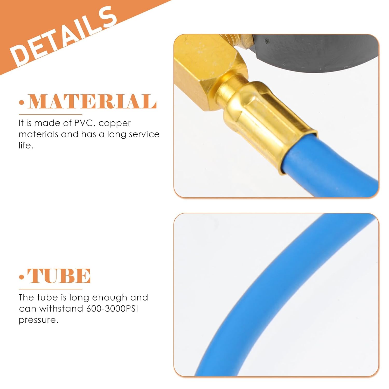 Ipetboom Refrigerant Charging Hose with Gauge R134a Automotive Ac Recharge Tube Low Pressure Gauge for Car Air Conditioner Maintenance and Refilling