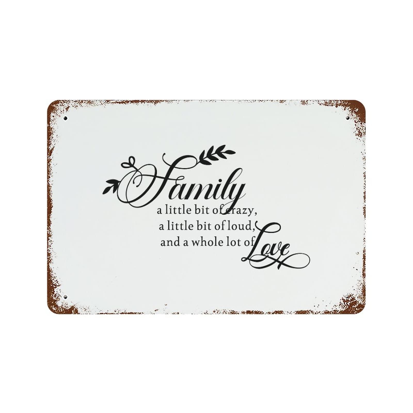 Panneau en aluminium Family 30x45 cm décoration maison