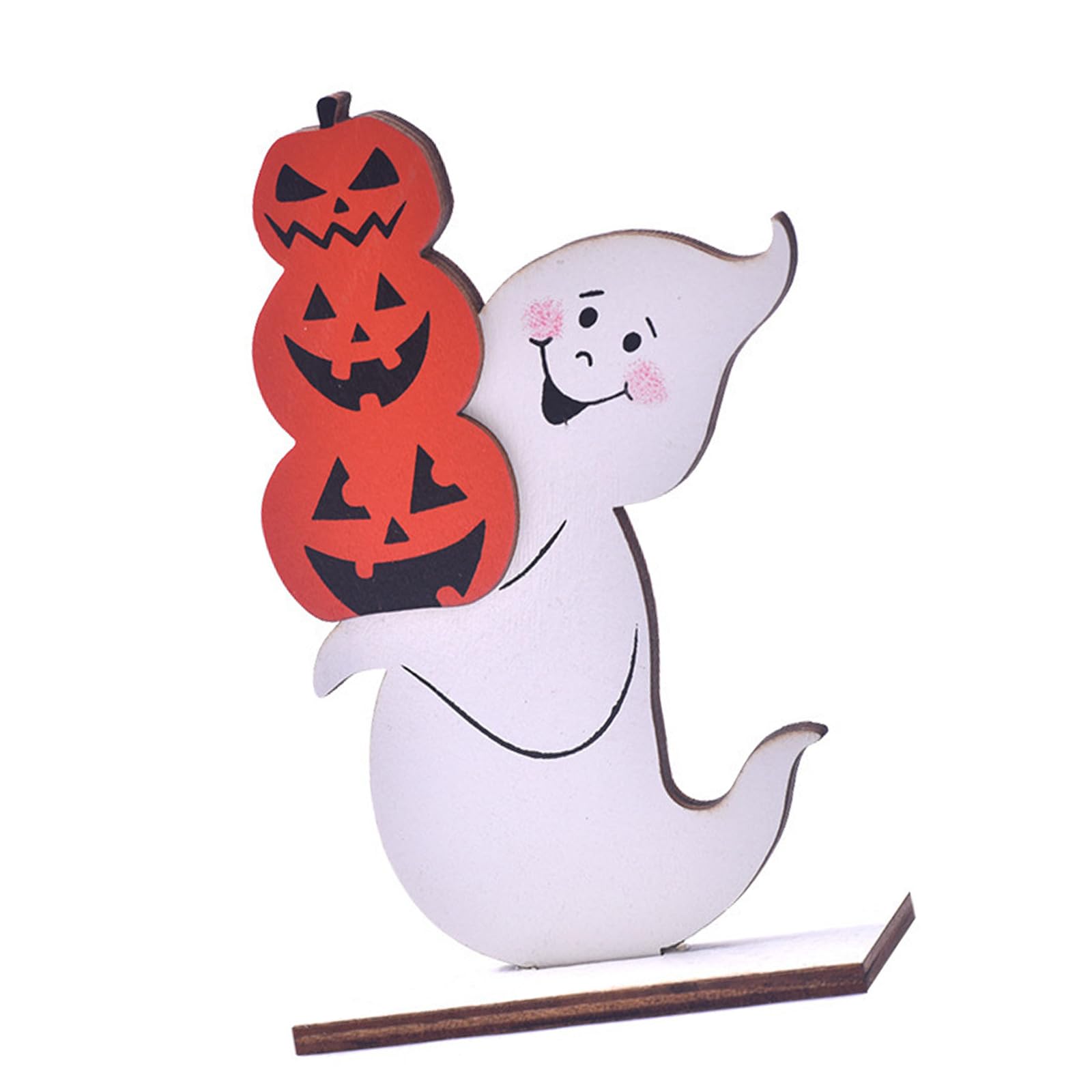 Tsophreniq Efficient Halloween Wood Craft Decors for Mantels Bookshelf Entryway Natural Holiday Atmospheres Creation User Friendly Halloween Decors