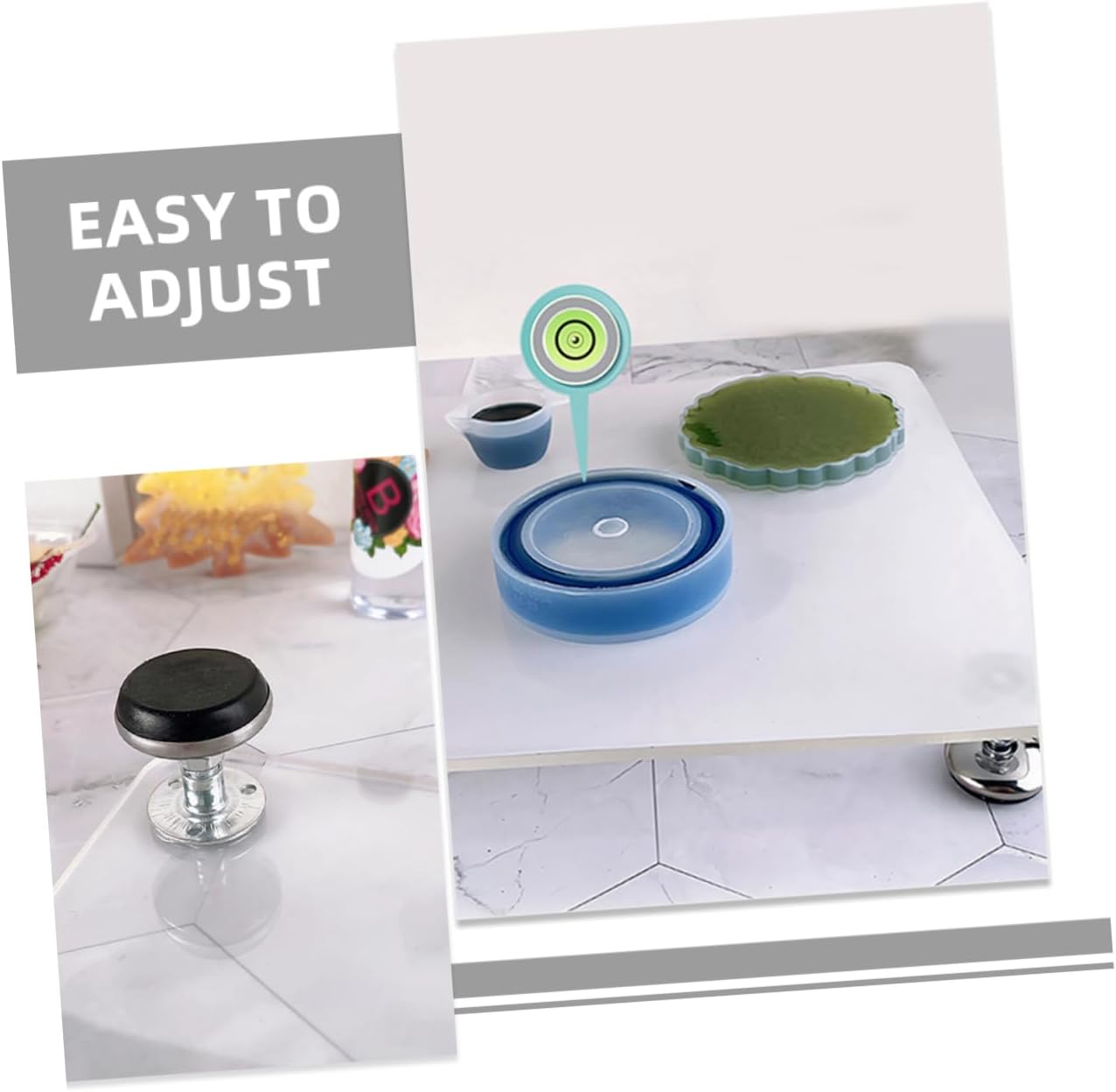 Uonlytech Adjustable Resin Leveling Table with Height Leveling Tool for DIY Epoxy Craft Projects and Stability Crafting Spaces