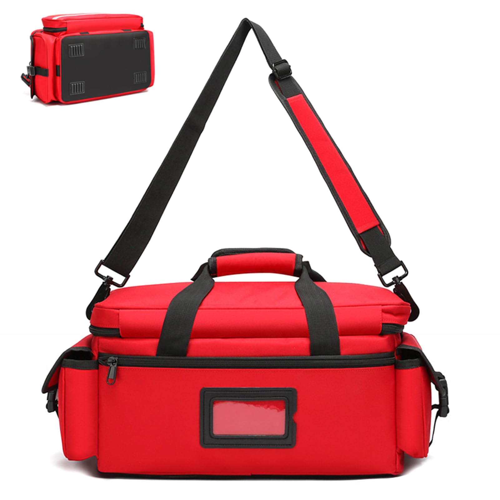 Puste apteczki pierwszej pomocy， Pusta torba na ramię First Responder Trauma EMS 50x30x23cm wielokolorowa(Red)