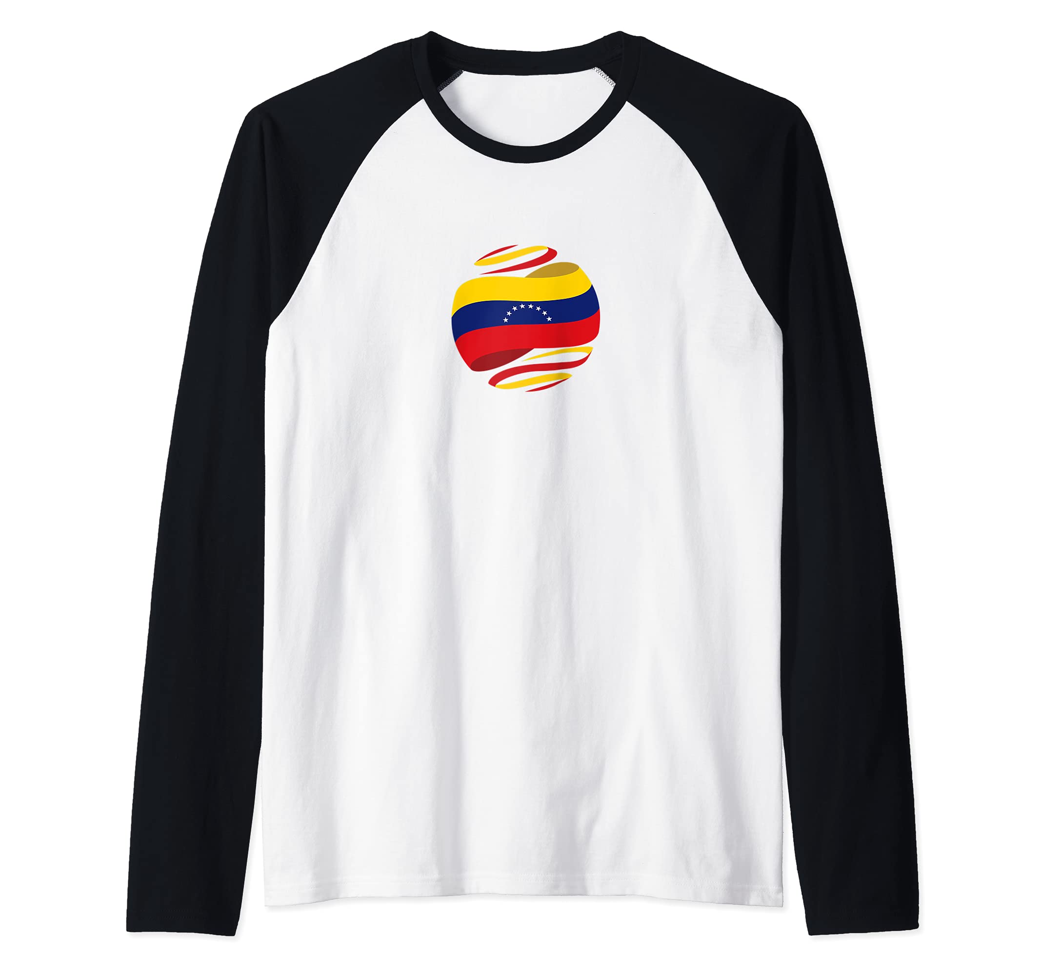 Flag Venezuela Raglan Baseball Tee, Black