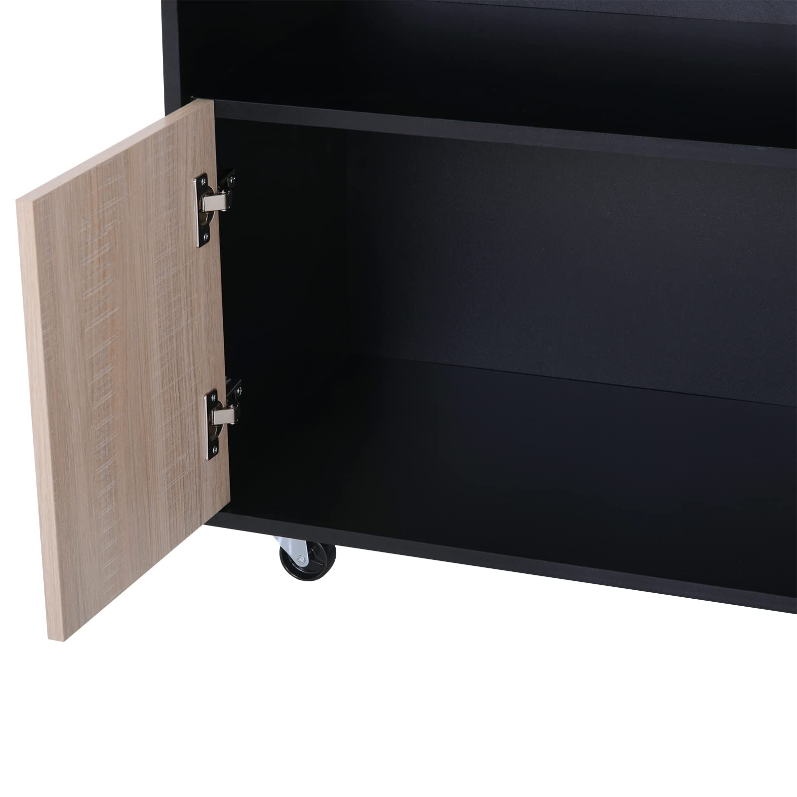 HOMCOM Carrello da Cucina Multiuso Moderno con Ruote 76,5x40x82cm Rovere | Cassetto, Anta in Legno