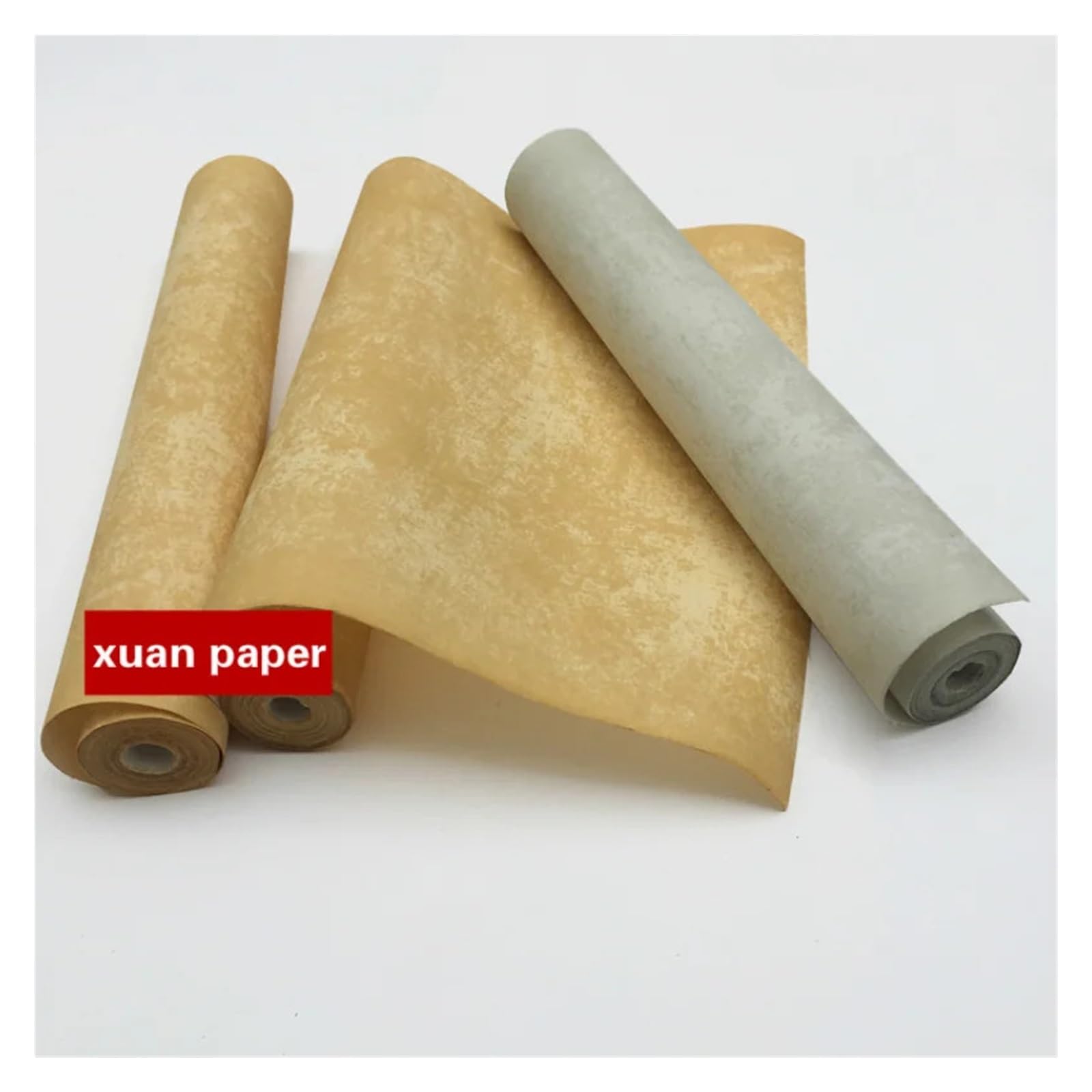 MIUYTRN Batik półdojrzały papier ryżowy rolka chińska kaligrafia rysunek papier Xuan działający zwykły skrypt papier ryżowy Papel Para cuicui(B,0.35x10m)