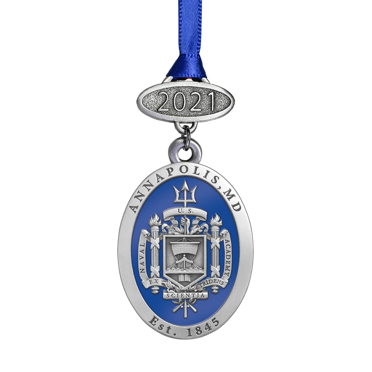 Heritage Pewter US Naval Academy Class of 2025 Ornament | Hand-Sculpted Christmas Tree Ornament | Intricately Crafted Metal Pewter Alma Mater Inlay