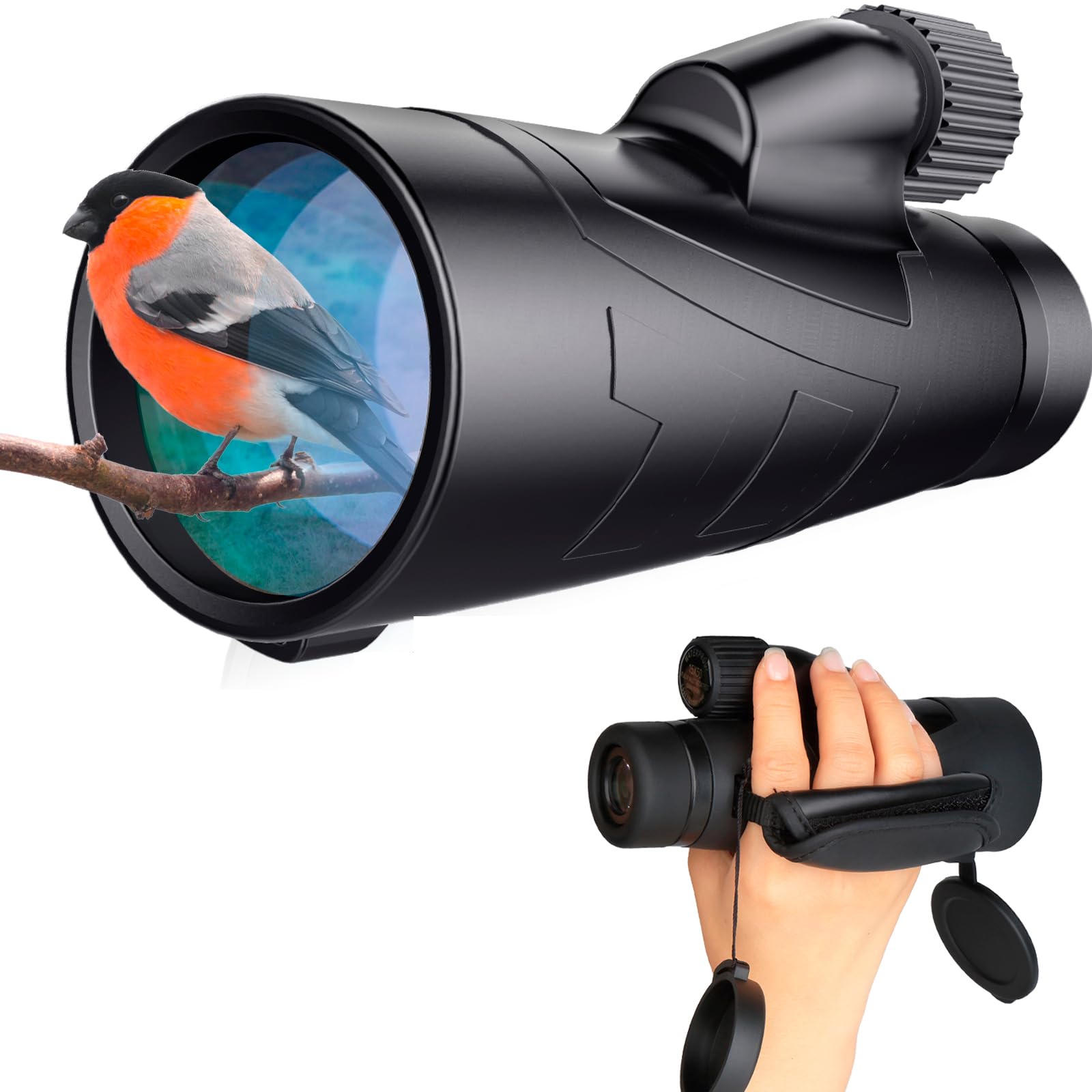 Télescope monoculaire de vision nocturne 10/12/15 x 50 haute puissance, étanche, résistant aux chocs, pour adultes, prisme Bak4 pour camping, chasse, observation des oiseaux, concert, gadgets de
