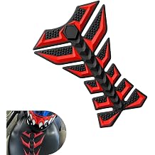 3D Motorcycle Tank Pad, Anti-Scratch Rubber Fuel Tank Sticker, Self-Adhesive Waterproof Oil Tank Protector, Universal for Most Motorcycles (Red)