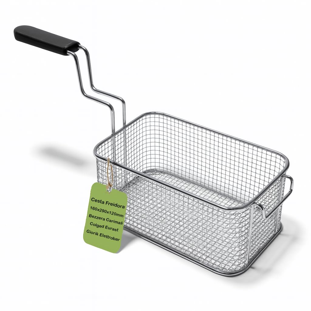 CubetasGastronorm ® Cesta Freidora 160x290x120mm Acero Inoxidable Universal compatible con Bezzera Carimali Colged Eurast Giorik Elettrobar Ims Mbm Promac Rancilio Rosinox Silko Uso Profesional